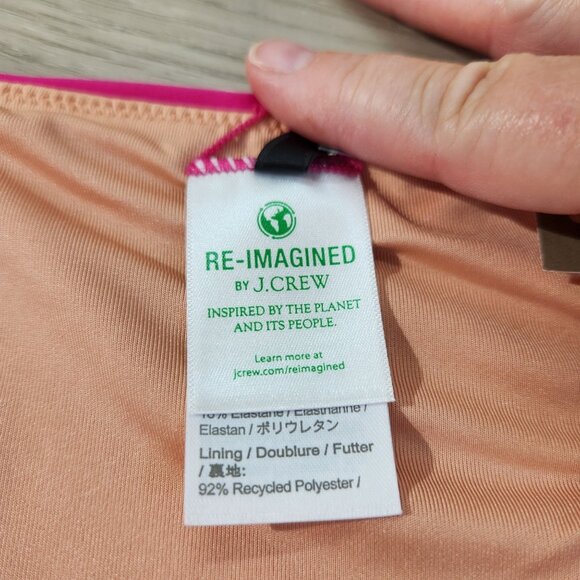 J. Crew Pink Curved Waist Cheeky Bikini Bottom New With Tags Womens Size XXL - Picture 10 of 16